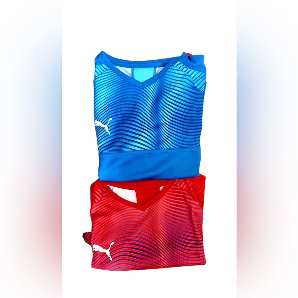 Puma Cup Unisex Youth V Neck Short Sleeve Soccer Jersey Bundle Of 2 Sz M 9/10